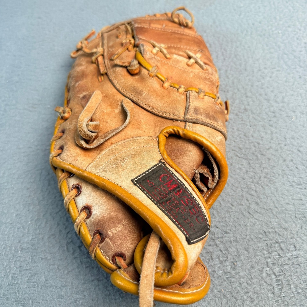 Vintage CMG/SBC F921 Catchers Mitt Prime Steerhide Leather Baseball Glove Tan